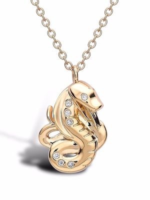 Pragnell 18kt yellow gold Zodiac diamond snake pendant necklace