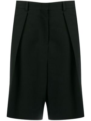 AMI Paris wide-fit pleated bermuda shorts - Black