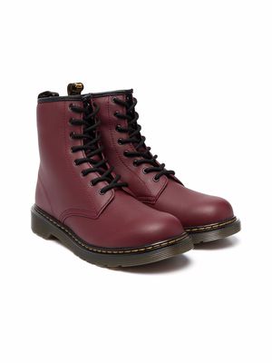 Dr. Martens Kids TEEN classic lace-up boots - Red