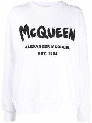 Alexander McQueen graffiti-print sweatshirt - White