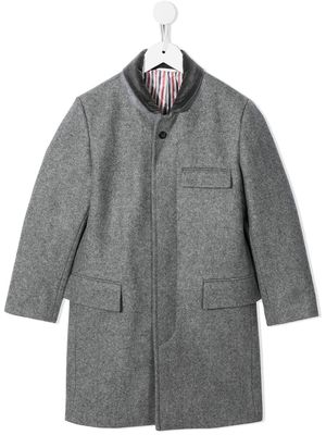 Thom Browne Kids Chesterfield Melton wool coat - Grey