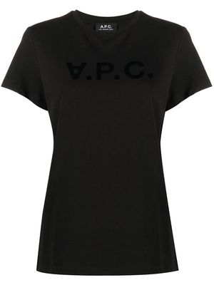A.P.C. logo-print short sleeve t-shirt - Black