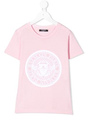 Balmain Kids logo print T-shirt - Pink