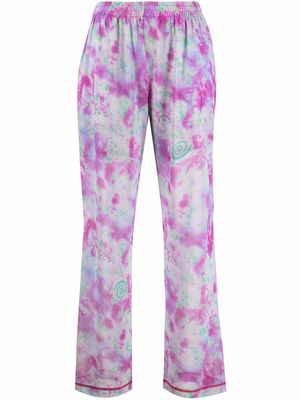 MCQ tie-dye print straight trousers - Neutrals