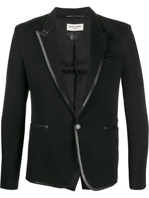 Saint Laurent contrast trim blazer - Black