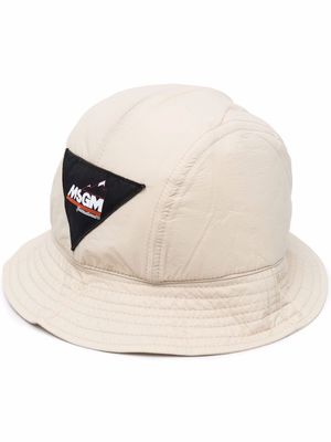 MSGM logo-patch bucket hat - Neutrals