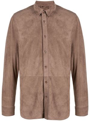 Desa 1972 button-up suede shirt jacket - Brown
