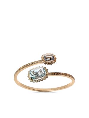 Dolce & Gabbana 18kt yellow gold acquamarine and sapphire ring