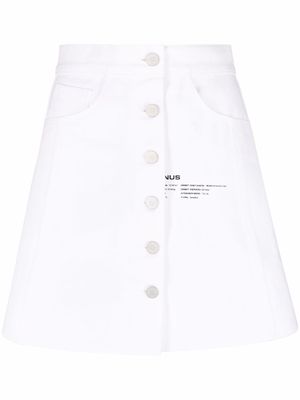 TTSWTRS slogan-print A-line skirt - White