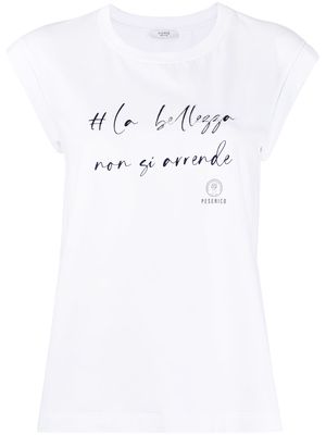 Peserico slogan print T-shirt - White