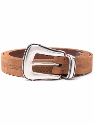 Eleventy suede buckle belt - Brown