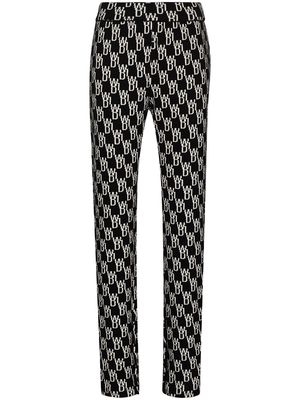 We11done monogram knitted trousers - Black