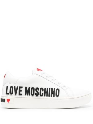 Love Moschino logo-print lace-up trainers - White