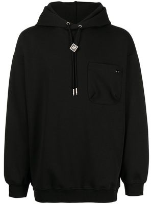 ZZERO BY SONGZIO pocket detail panther hoodie - Black