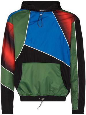 Ahluwalia patchwork drawstring hooded sweatshirt - Black