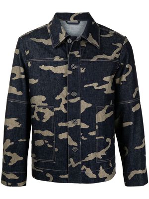Ports V camouflage-print denim jacket - Blue