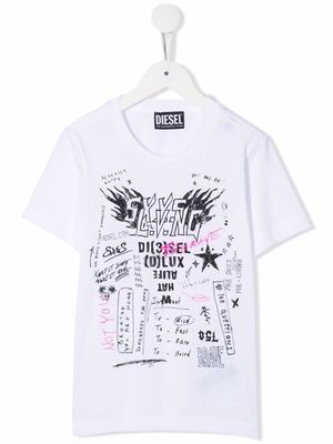 Diesel Kids graphic-print cotton T-shirt - White