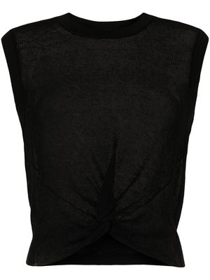 Veronica Beard knot-detailed knitted vest - Black