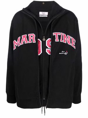 Martine Rose logo print layered track jacket - Black