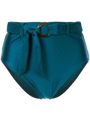 Duskii Océana belted high waisted bikini bottoms - Blue