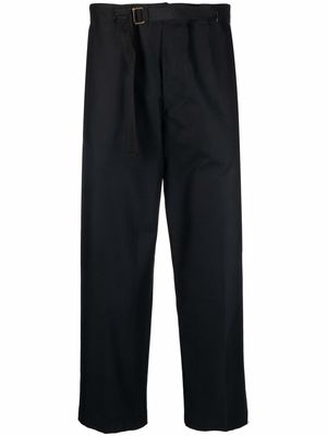 Costumein belted wide-leg cropped trousers - Black