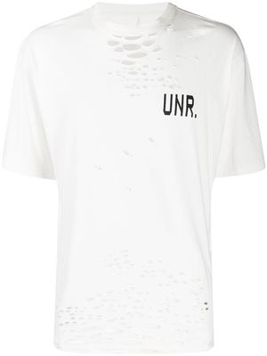 UNRAVEL PROJECT distressed effect T-shirt - White