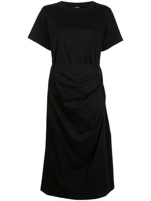 Goen.J cutout-back draped cotton dress - Black