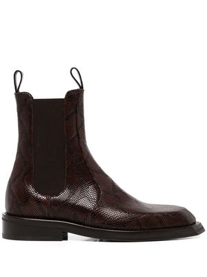 Martine Rose python-print Chelsea boots - Brown