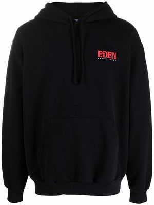 Eden Power Corp logo-print recycled cotton hoodie - Black