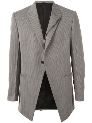 1017 ALYX 9SM off-center zip striped blazer - Grey