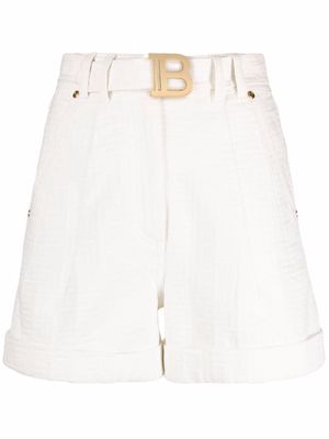 Balmain jacquard monogram shorts - White