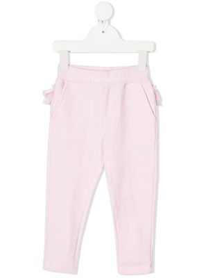 Monnalisa ruffled details track pants - Pink