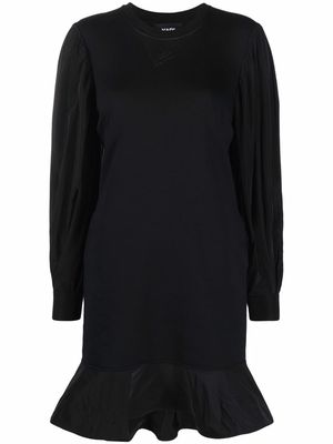 Karl Lagerfeld long puff-sleeves sweatdress - Black
