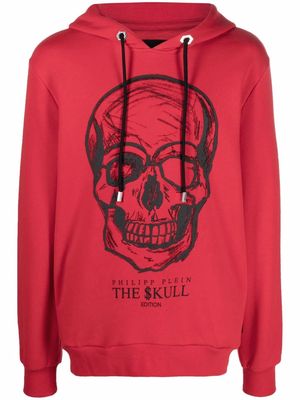 Philipp Plein Skull graphic-print hoodie - Red