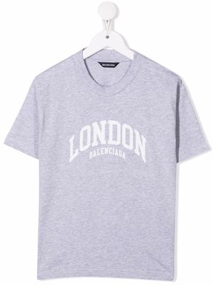 Balenciaga Kids London cotton T-shirt - Grey