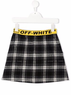 Off-White Kids check-print skirt - Black