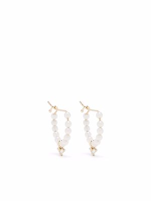 Mizuki 14kt yellow gold baby pearl hoop earrings