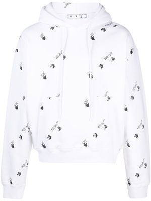 Off-White logo-print drawstring hoodie