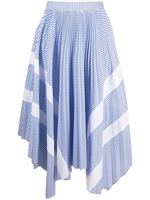 Palm Angels pinstriped asymmetric skirt - Blue