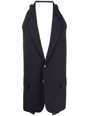Raf Simons notched lapel backless waistcoat - Black