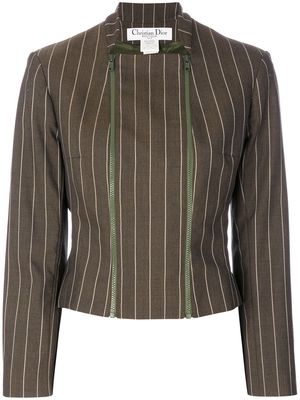 Christian Dior 2000s pre-owned pinstriped jacket - Brown