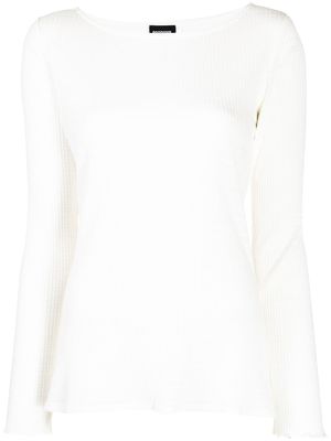 GOODIOUS striped ribbed knit top - White