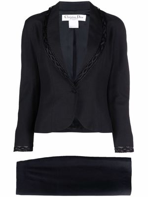 Christian Dior 1990s pre-owned single-breasted skirt suit - Black