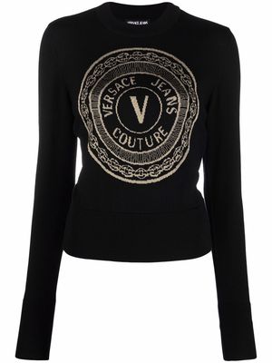 Versace Jeans Couture logo-print wool jumper - Black