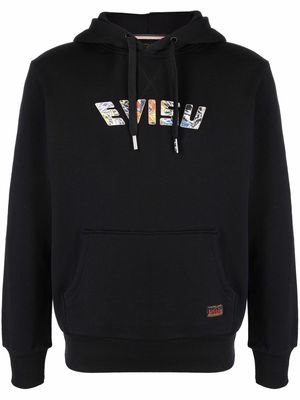 Evisu logo print hoodie - Black
