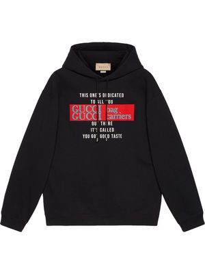 Gucci You Got Good Taste print cotton hoodie - Black