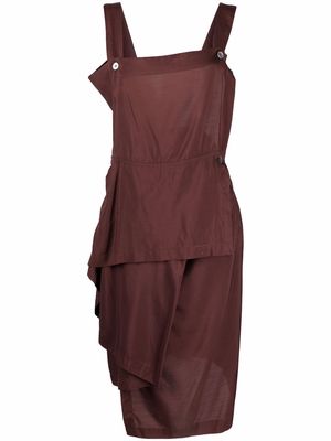Yohji Yamamoto Pre-Owned 1990s panelled ruffled dress - Brown