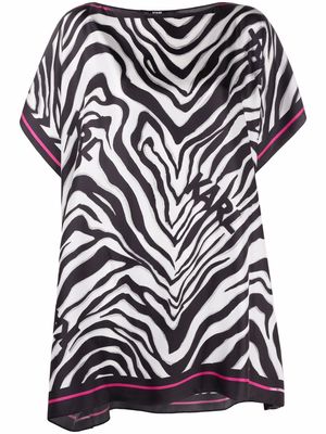 Karl Lagerfeld zebra-print short-sleeve tunic - Black