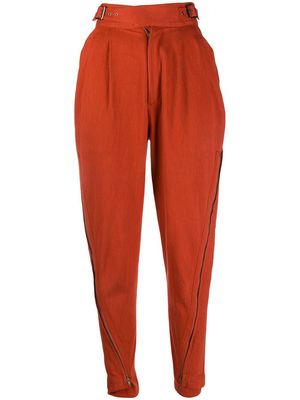 Issey Miyake Pre-Owned 1980s high-waist trousers - Orange