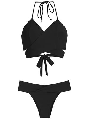 Brigitte Mary wrap style bikini set - Black